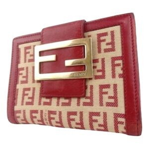 Fendi Red and Cream Women's Wallet